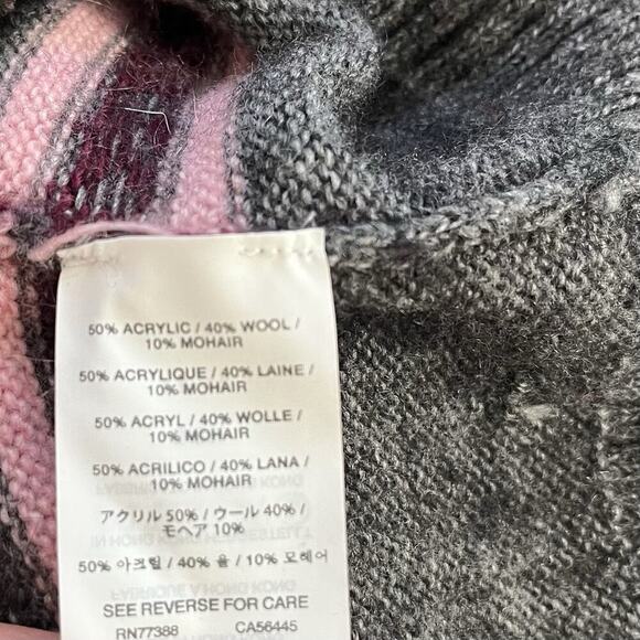 J Crew Womens Fair Isle Wool Mohair Blend Sweater Size L Gray Nordic Preppy - Picture 6 of 8